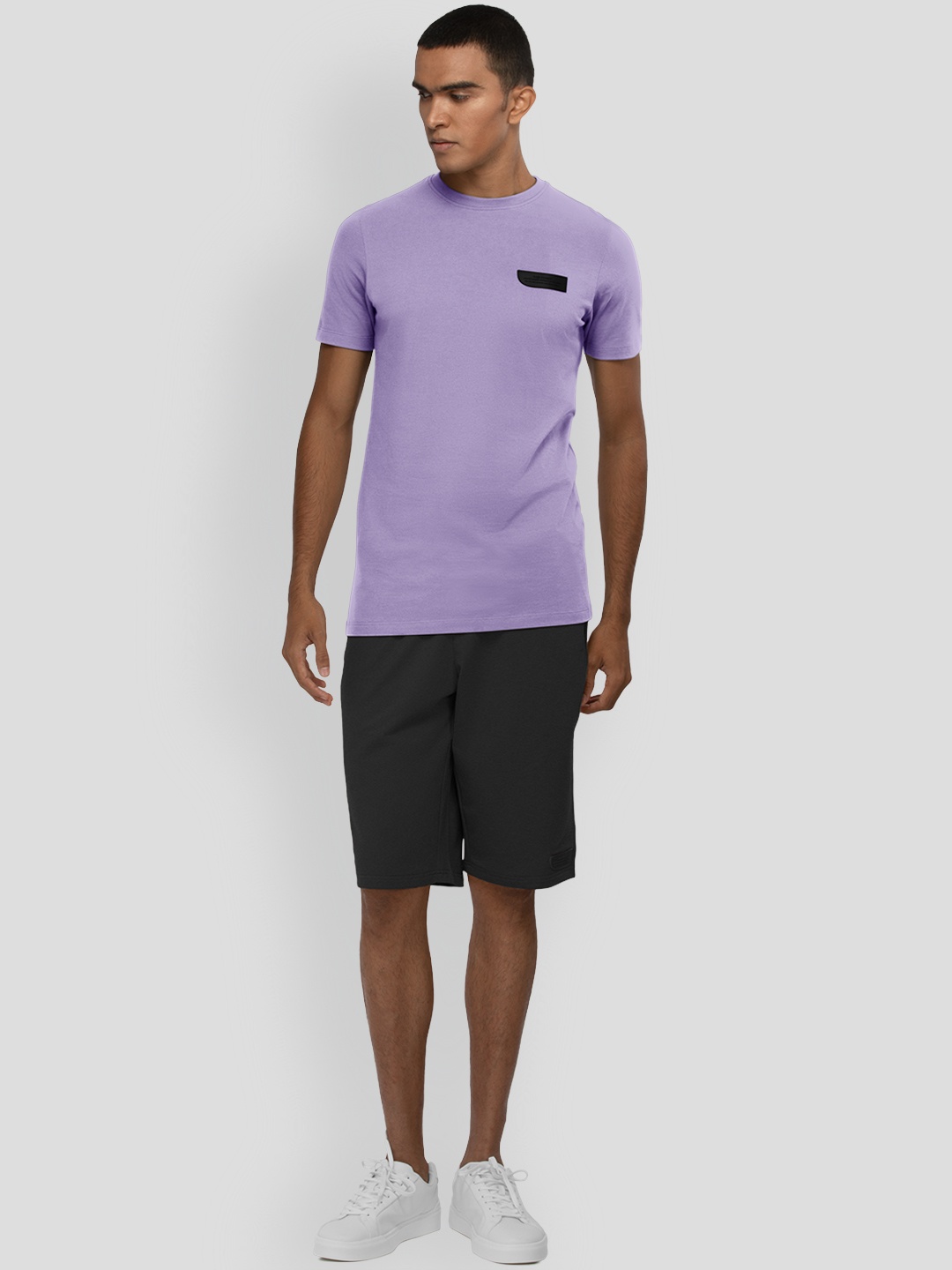 

PANGOLIN Round Neck Pure Cotton T-shirt, Purple