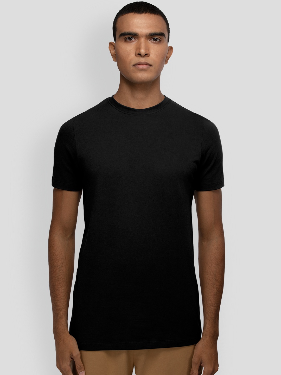 

PANGOLIN Round Neck Supima Cotton T-shirt, Black