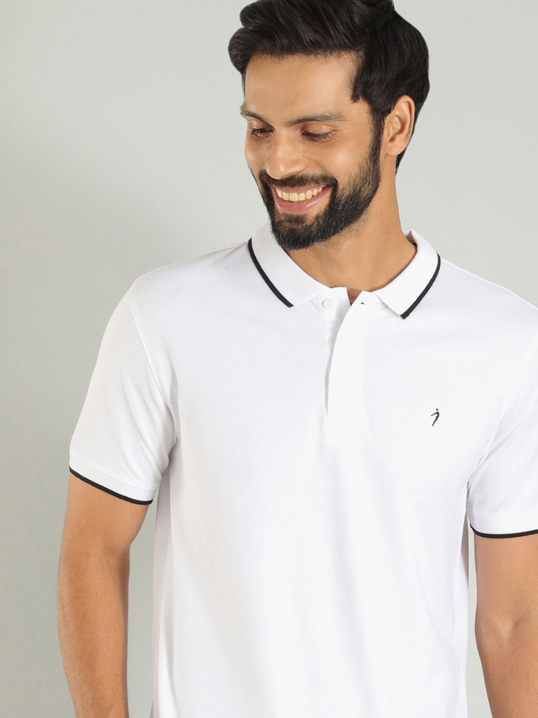 

Indian Terrain Polo Collar Pure Cotton T-shirt, White
