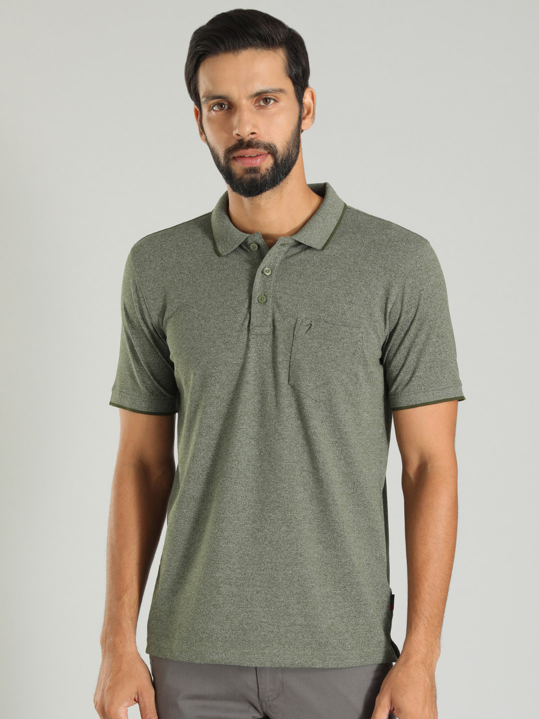 

Indian Terrain Polo Collar Short Sleeves T-shirt, Grey