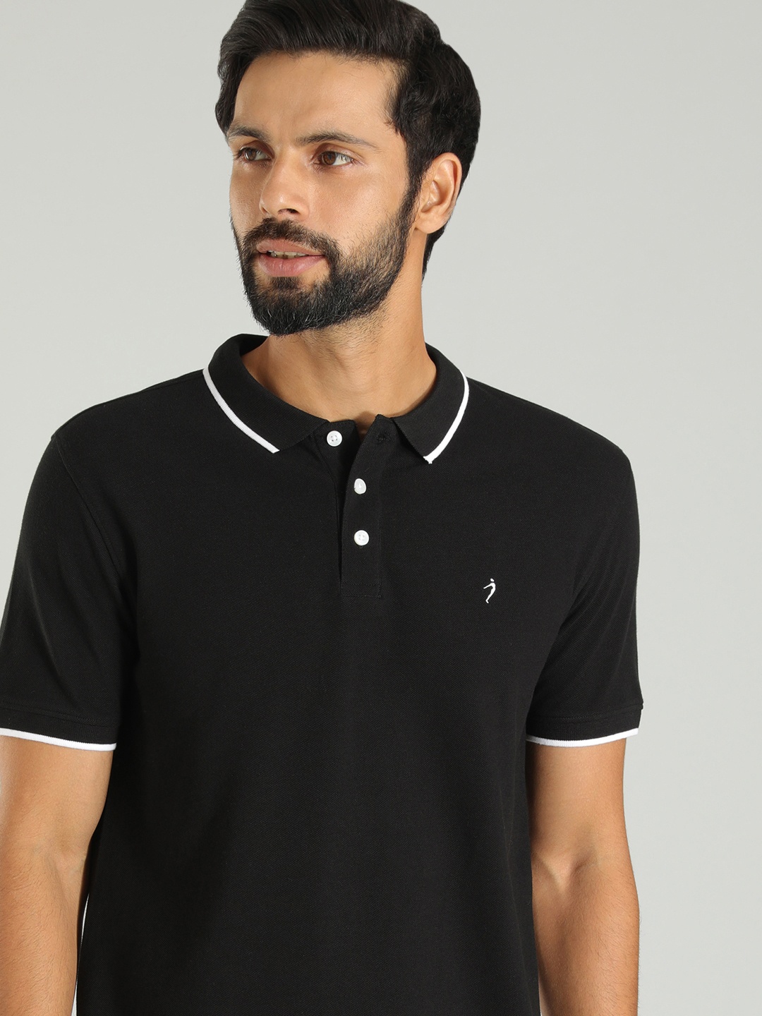 

Indian Terrain Polo Collar Pure Cotton T-shirt, Black