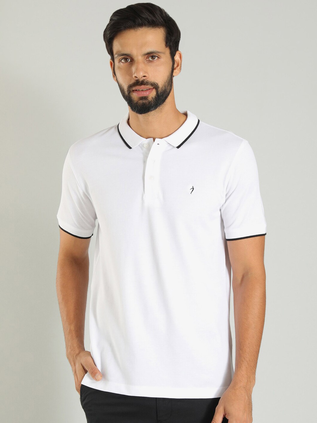 

Indian Terrain Polo Collar Cotton T-shirt, White