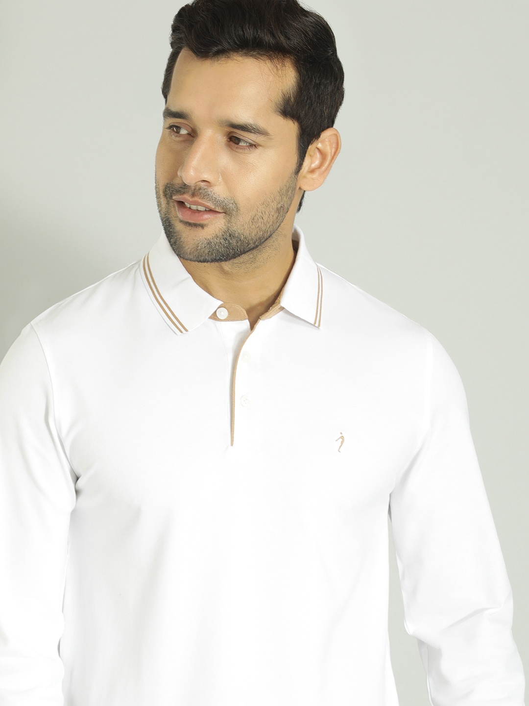 

Indian Terrain Polo Collar Long Sleeves T-shirt, White