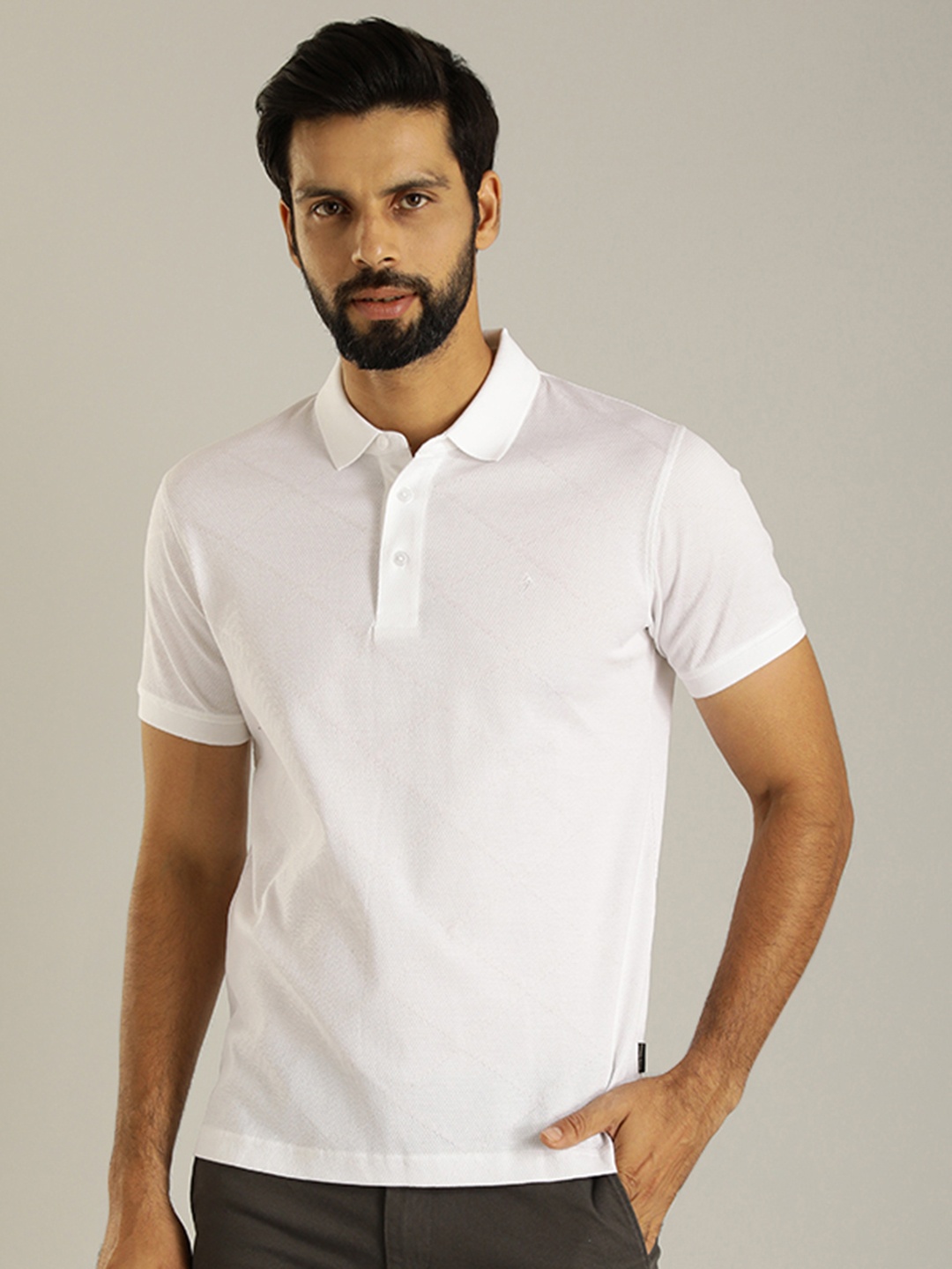 

Indian Terrain Polo Collar Pure Cotton T-shirt, White