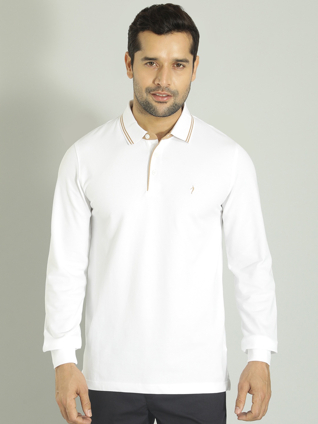 

Indian Terrain Polo Collar Long Sleeves T-shirt, White