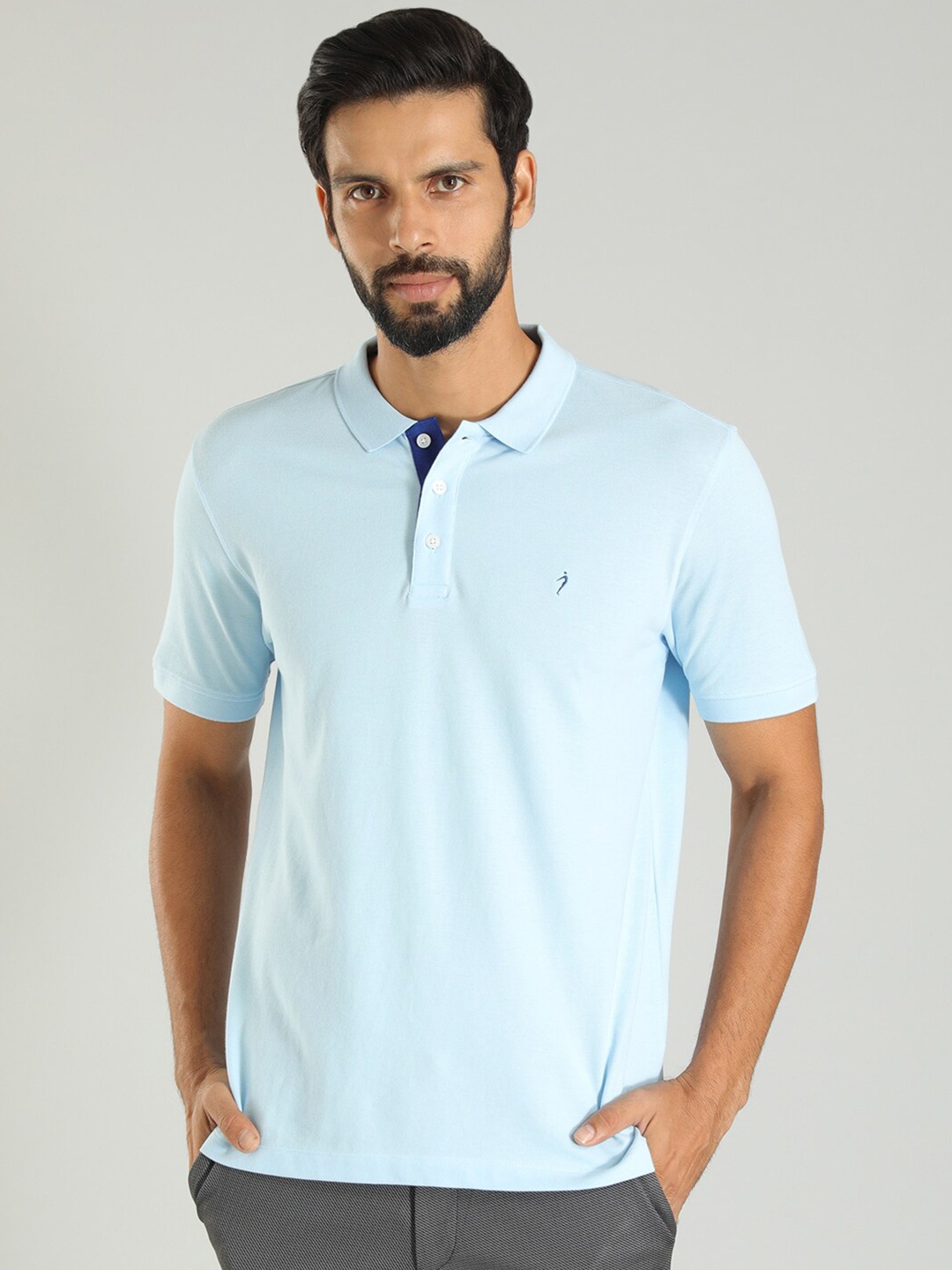 

Indian Terrain Polo Collar Pure Cotton T-shirt, Blue