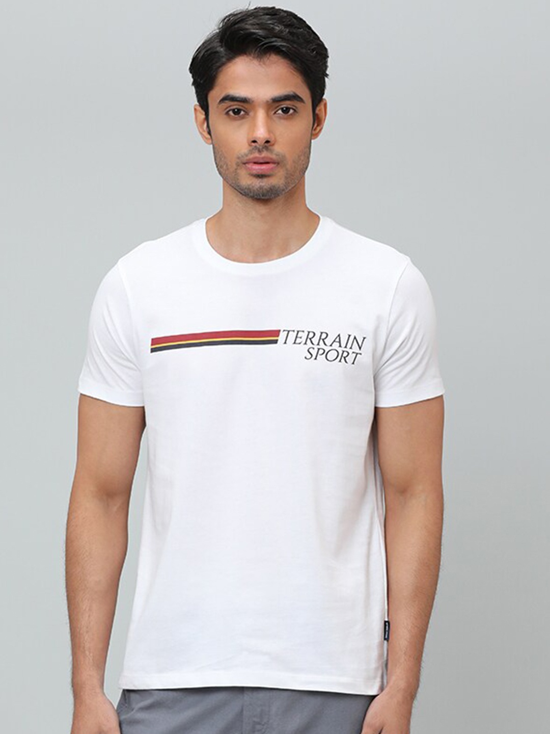 

Indian Terrain Typography Printed Cotton T-shirt, White