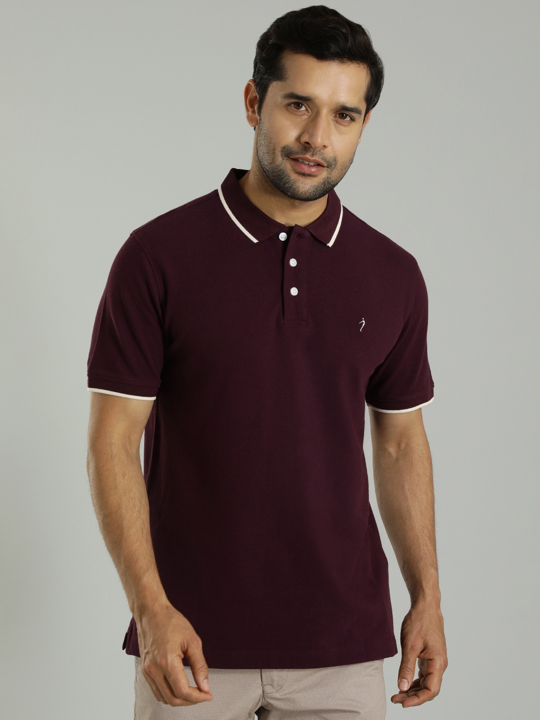 

Indian Terrain Polo Collar Cotton T-shirt, Purple