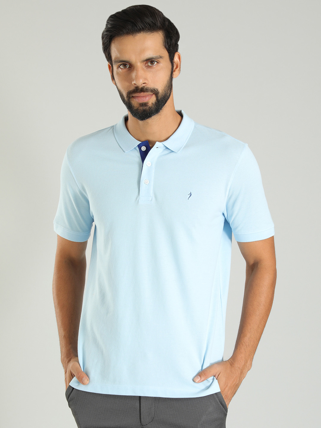 

Indian Terrain Polo Collar Pure Cotton T-Shirt, Blue