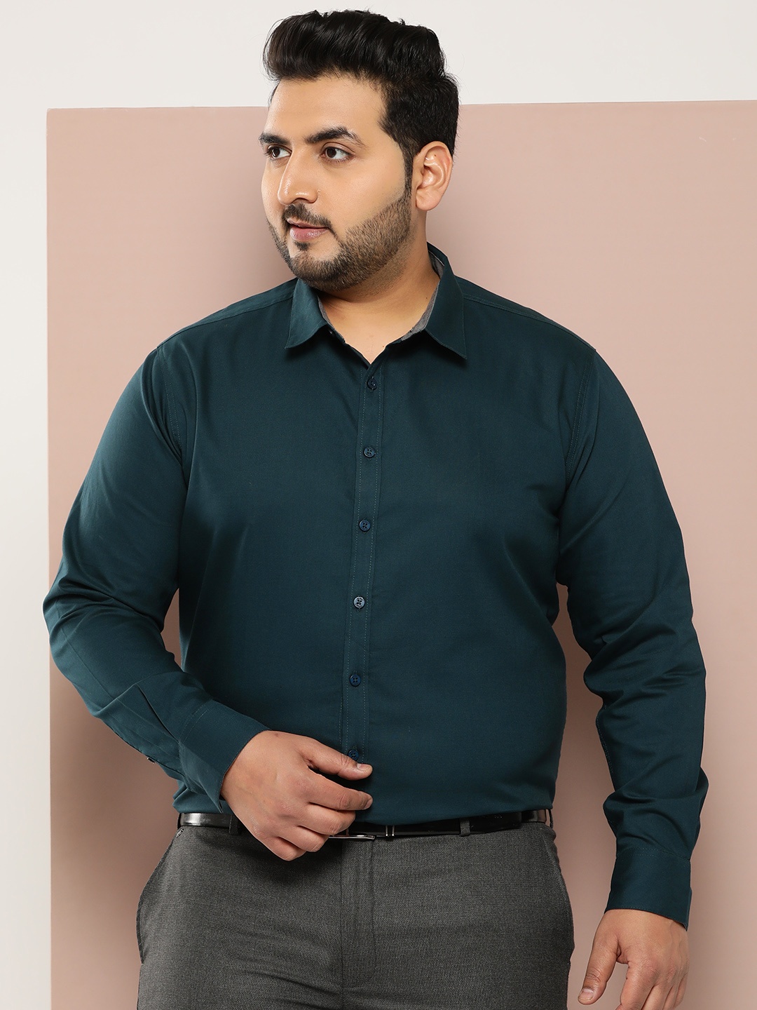 

Sztori Men Plus Size Smart Pure Cotton Formal Shirt, Teal