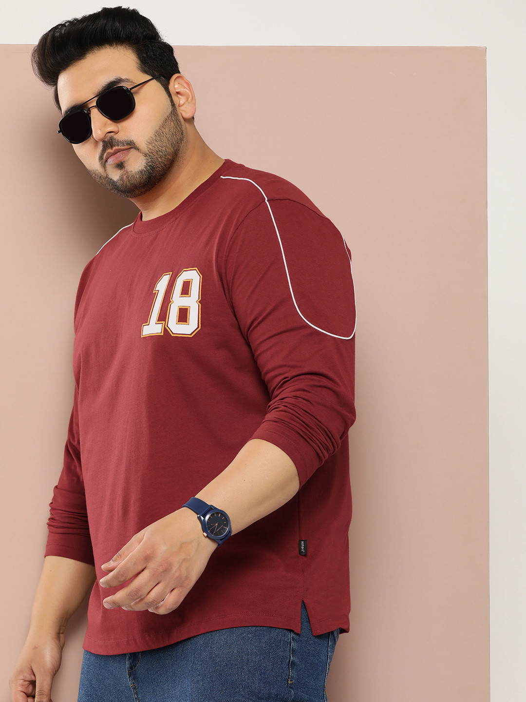 

Sztori Men Plus Size Typography Printed Regular Fit T-shirt, Maroon