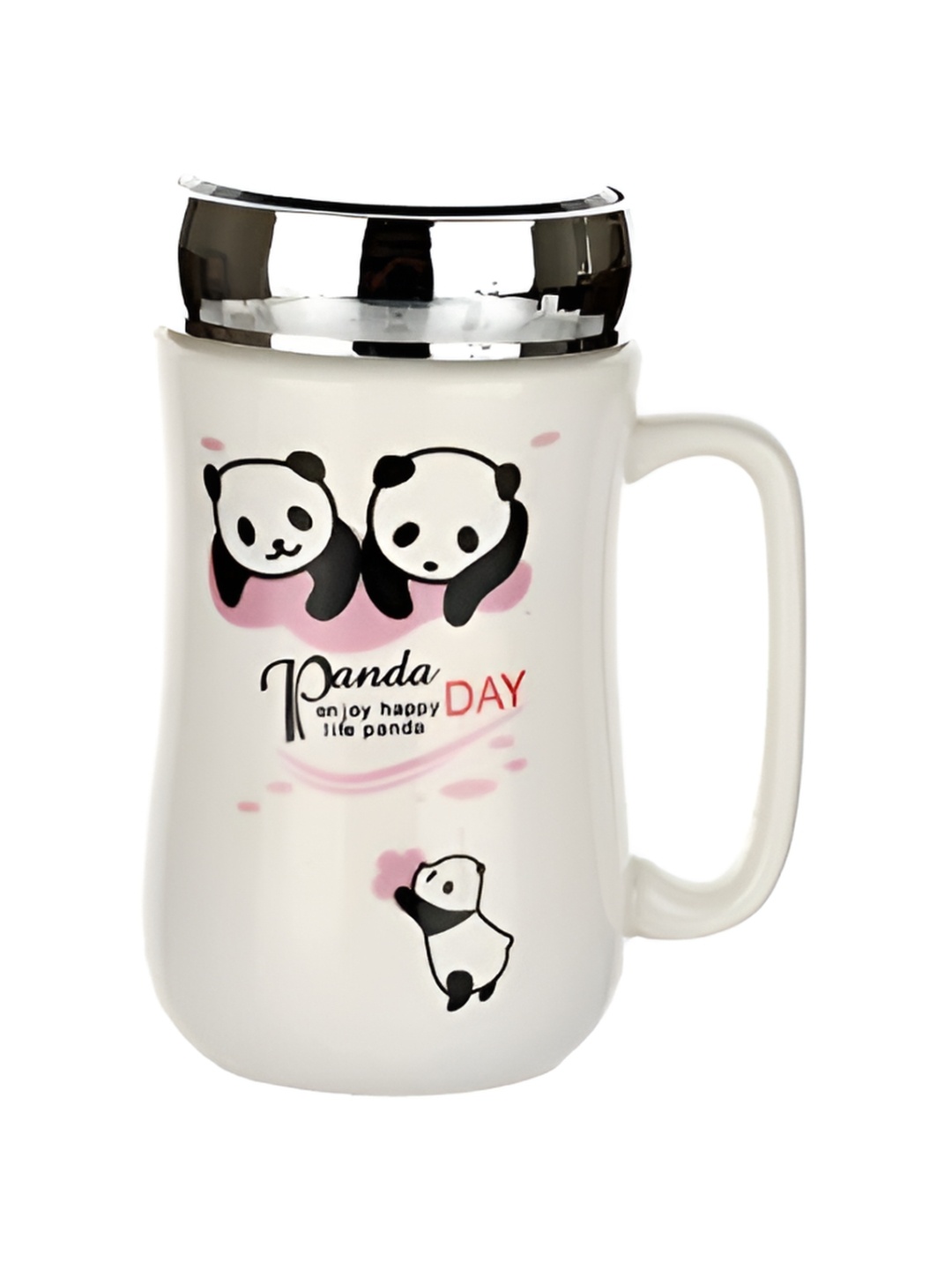 

Satyam Kraft White & Black Printed Glossy Ceramic Mug 400 ml