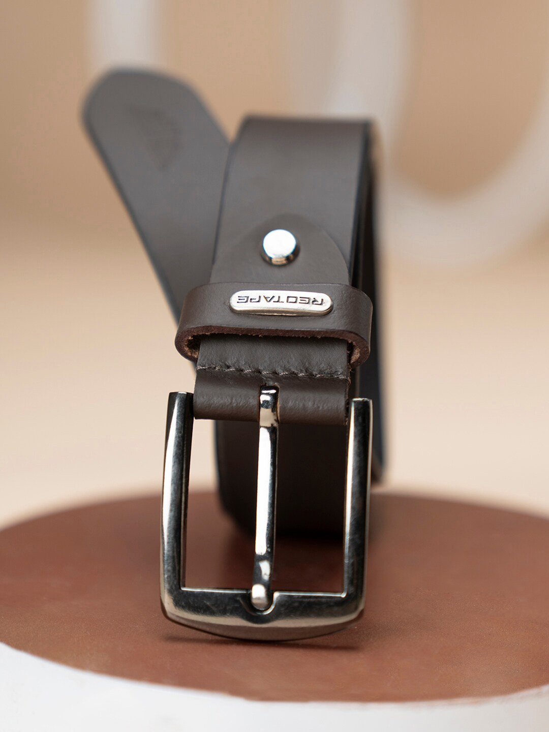 

Red Tape Men Leather Slim Belt, Brown