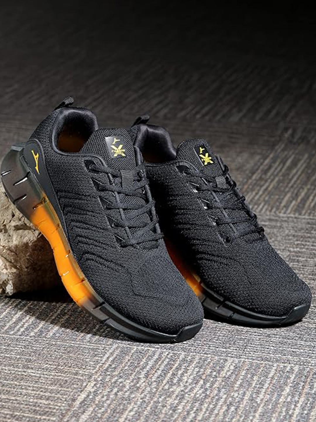 

ABROS Men Running Shoes, Black