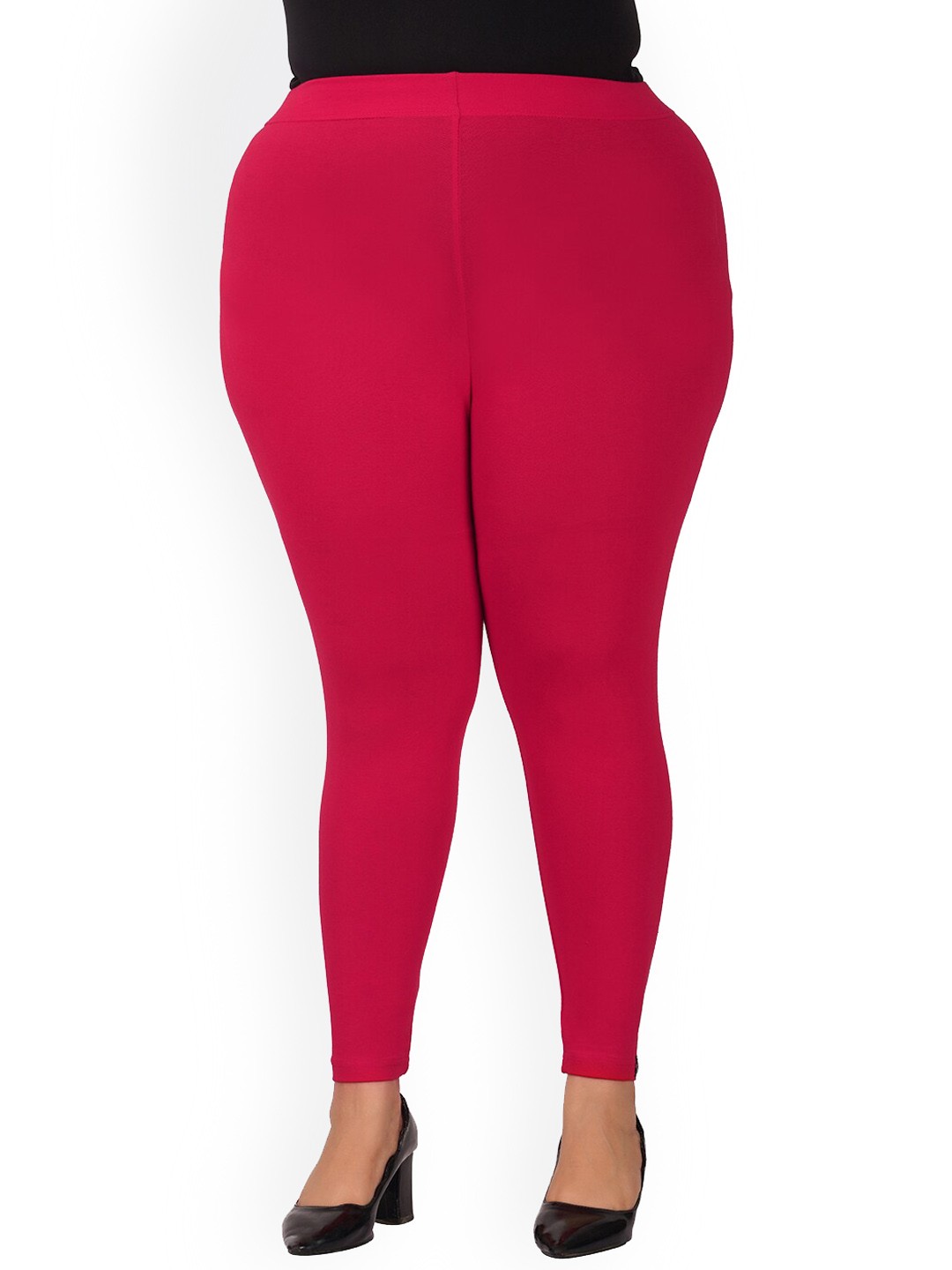 

indian flower Plus Size Ankle Length Leggings, Pink