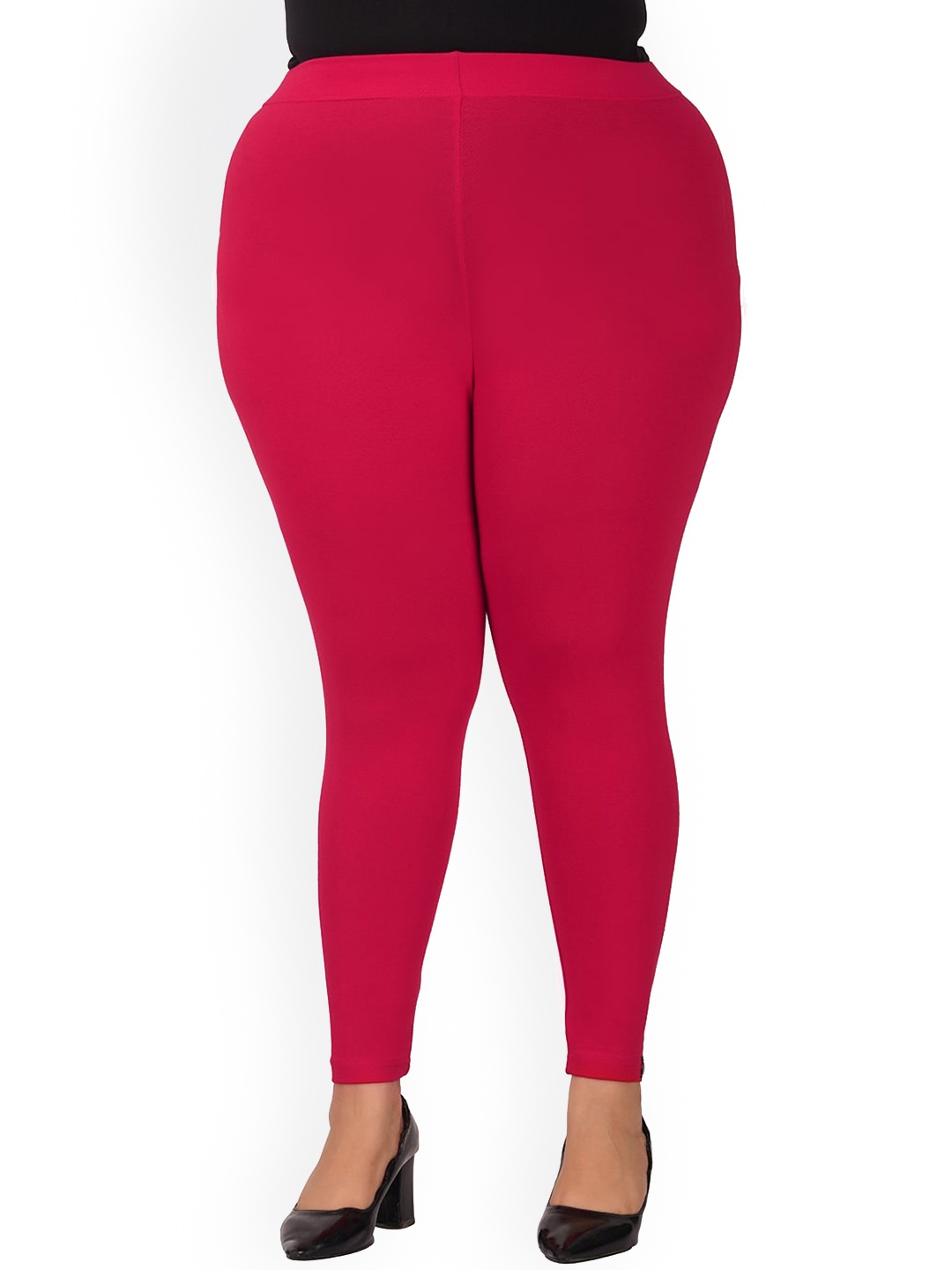 

indian flower Plus Size Ankle Length Leggings, Pink
