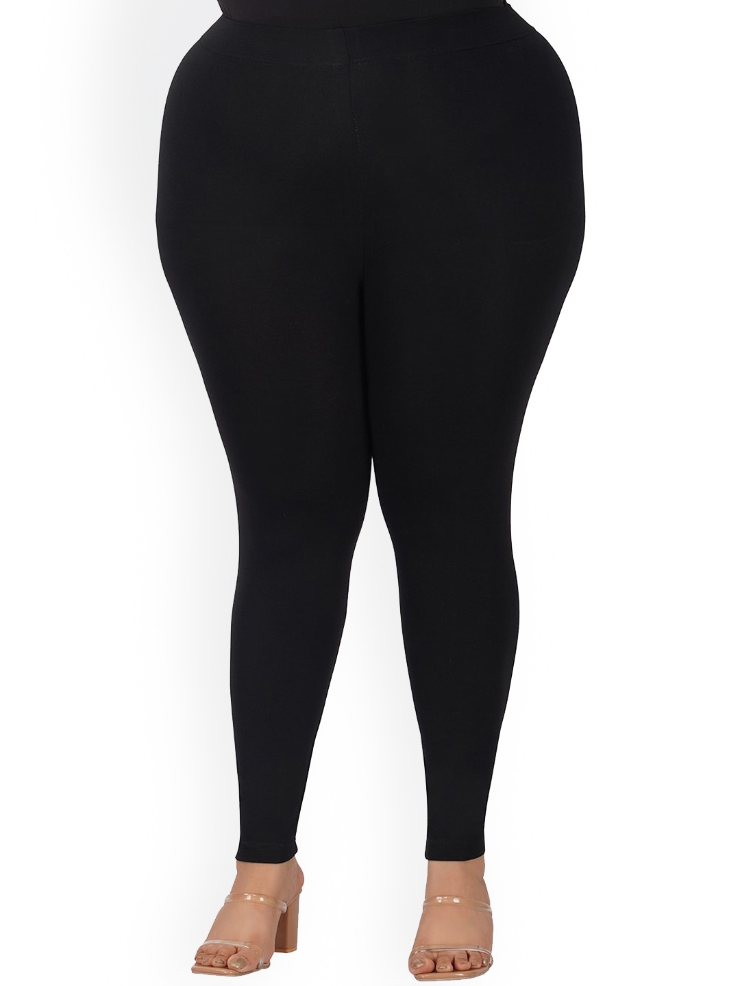 

indian flower Plus Size Ankle Length Leggings, Black
