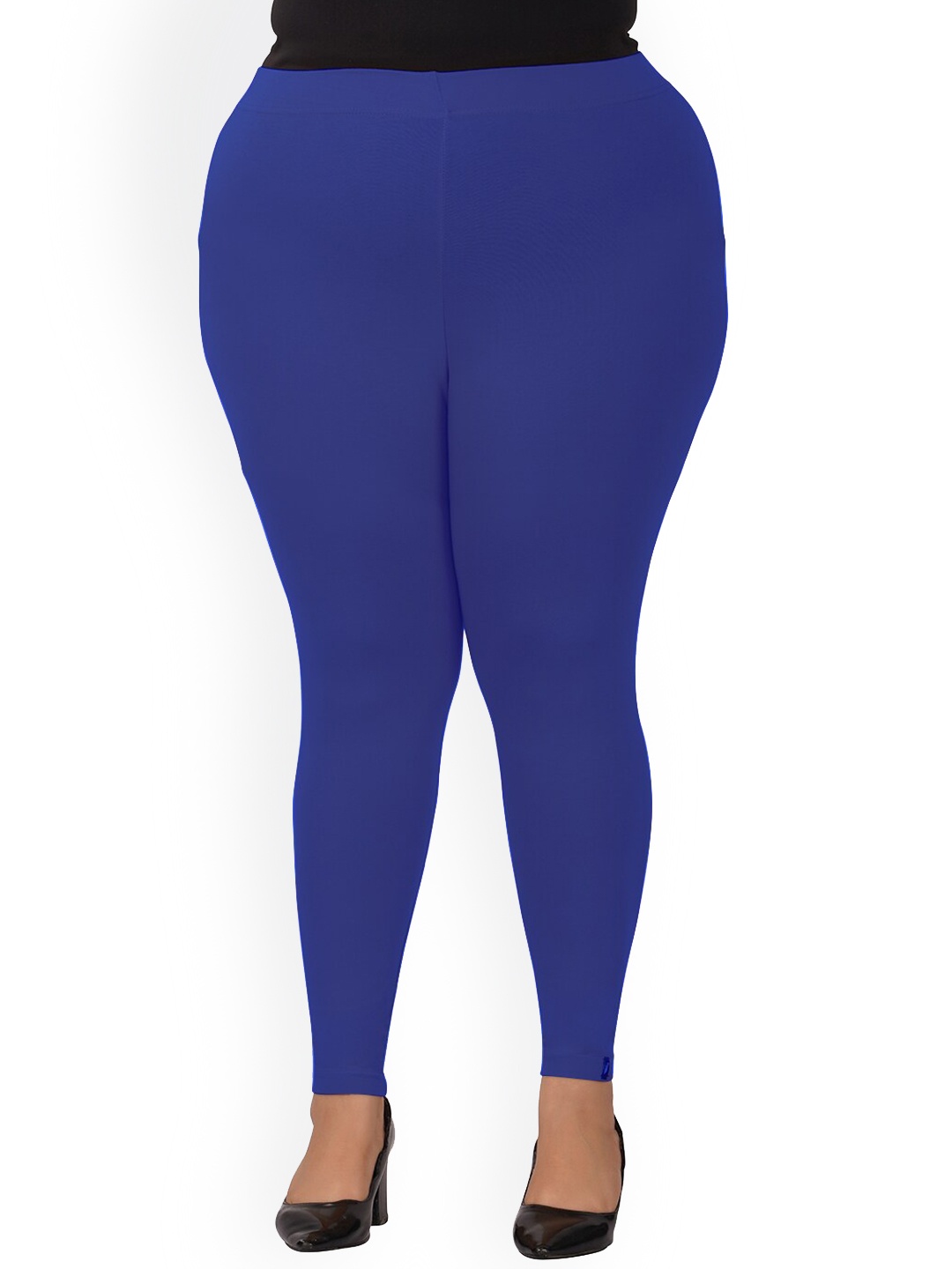 

indian flower Plus Size Ankle Length Leggings, Blue