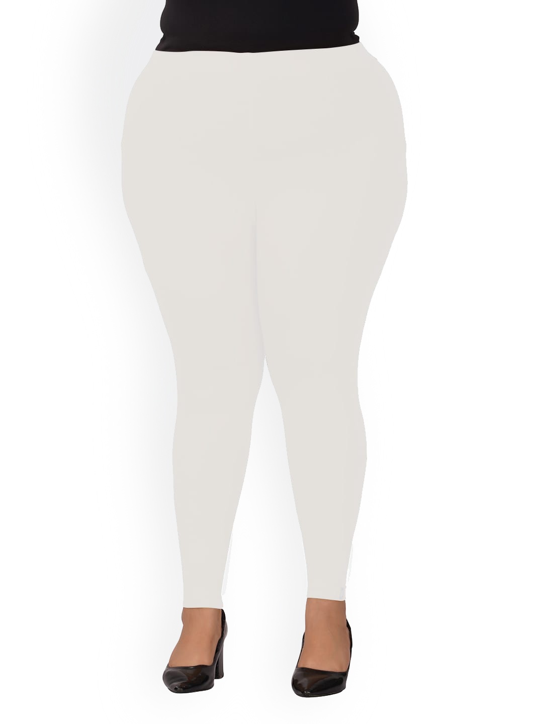 

indian flower Plus Size Ankle Length Leggings, White