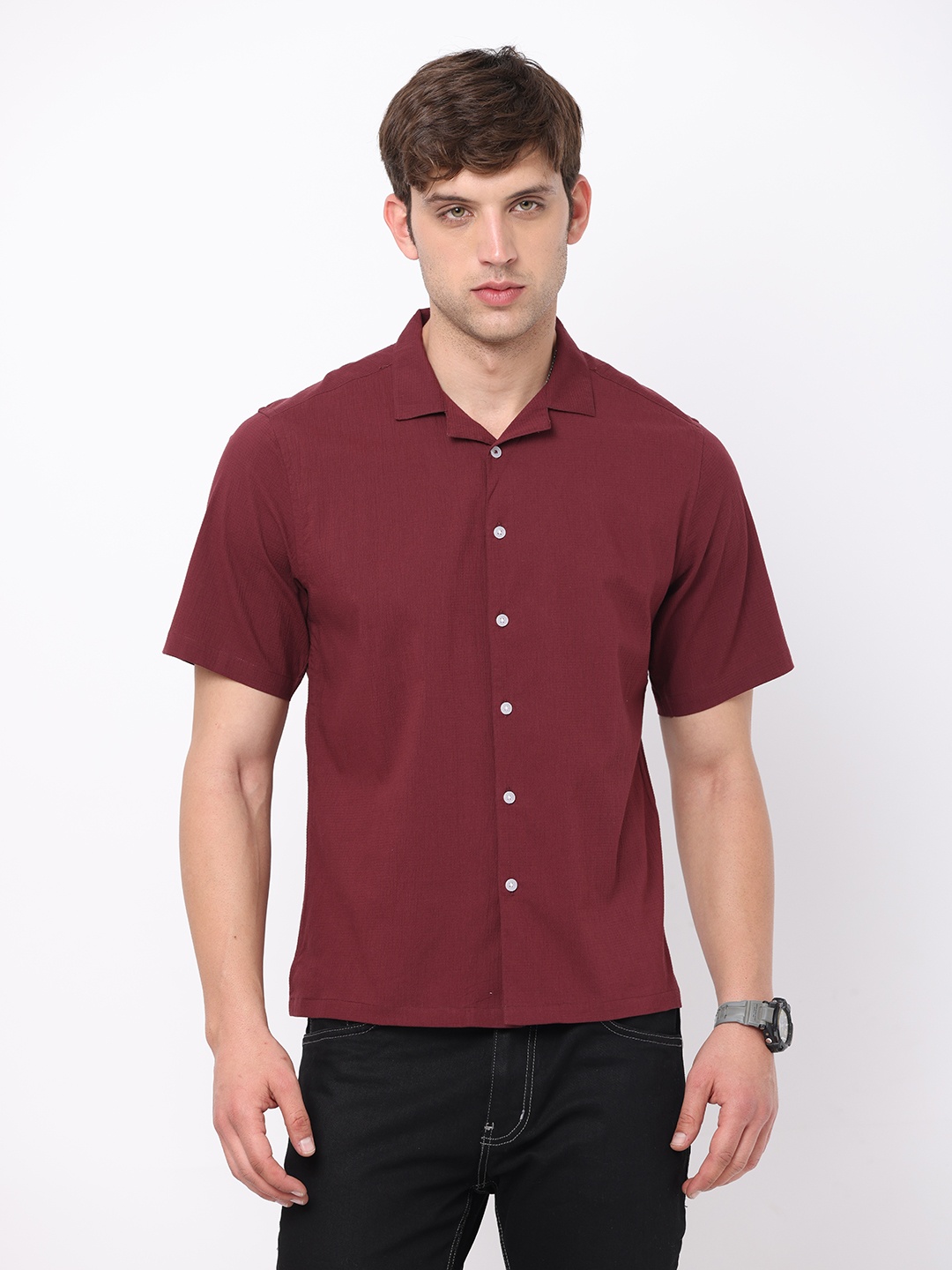 

FLY 69 Premium Slim Fit Pure Cotton Casual Shirt, Maroon
