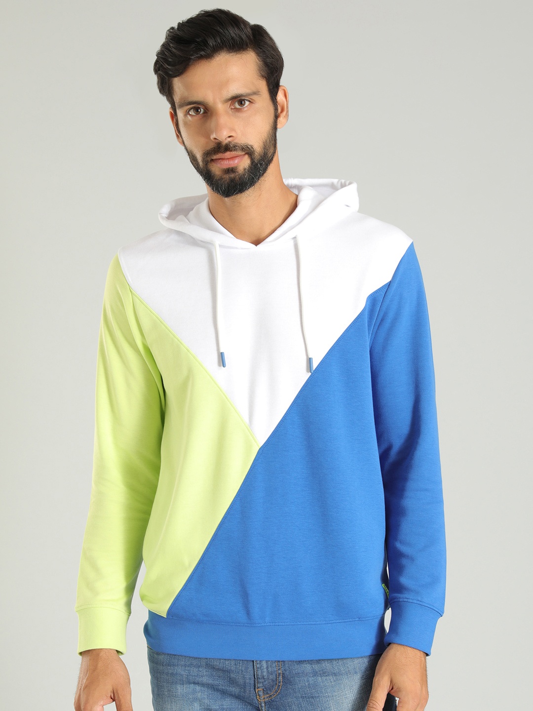 

Indian Terrain Colourblocked Cotton Sweatshirt, Blue