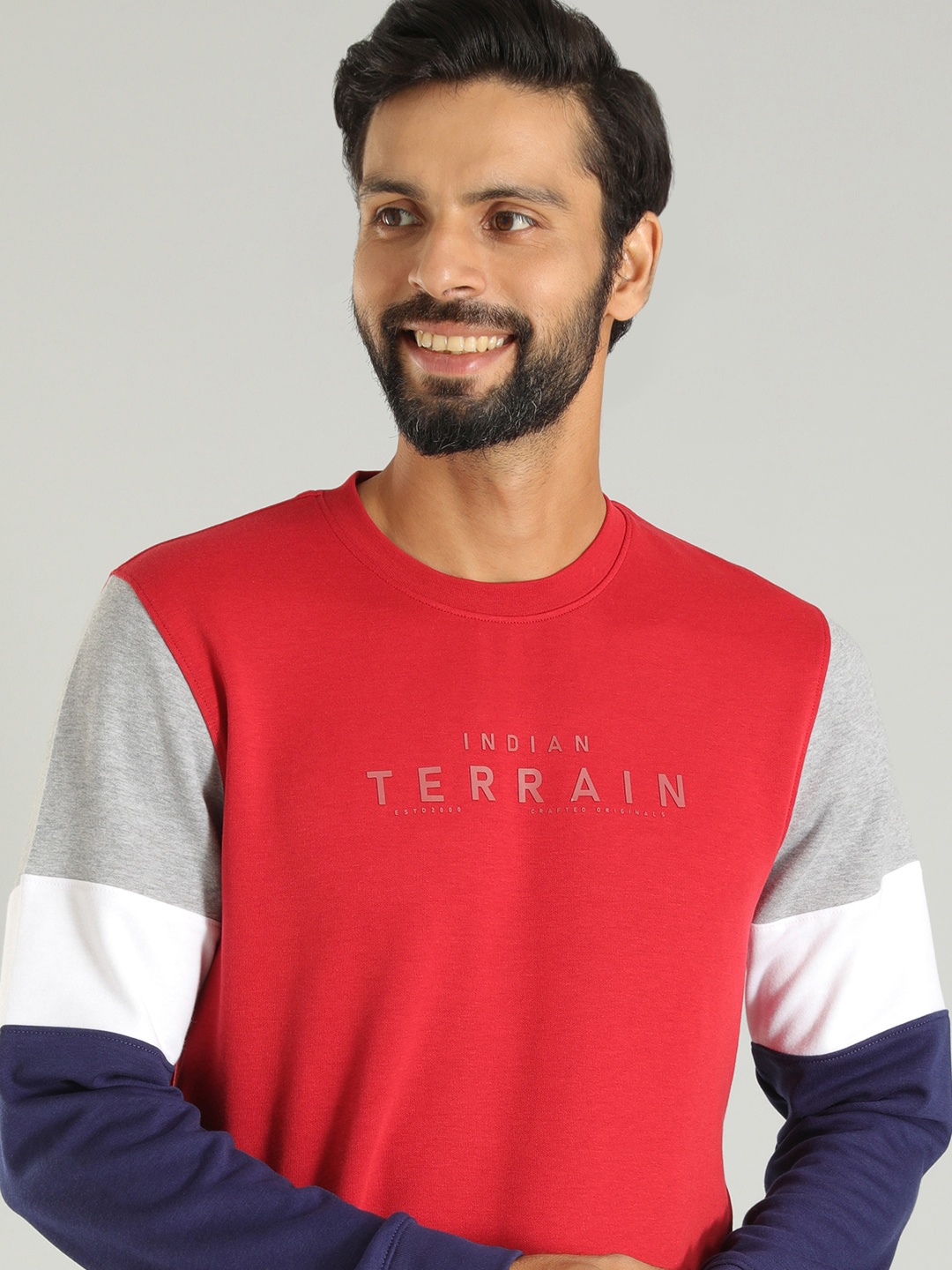 

Indian Terrain Printed Pullover Sweatshirt, Red