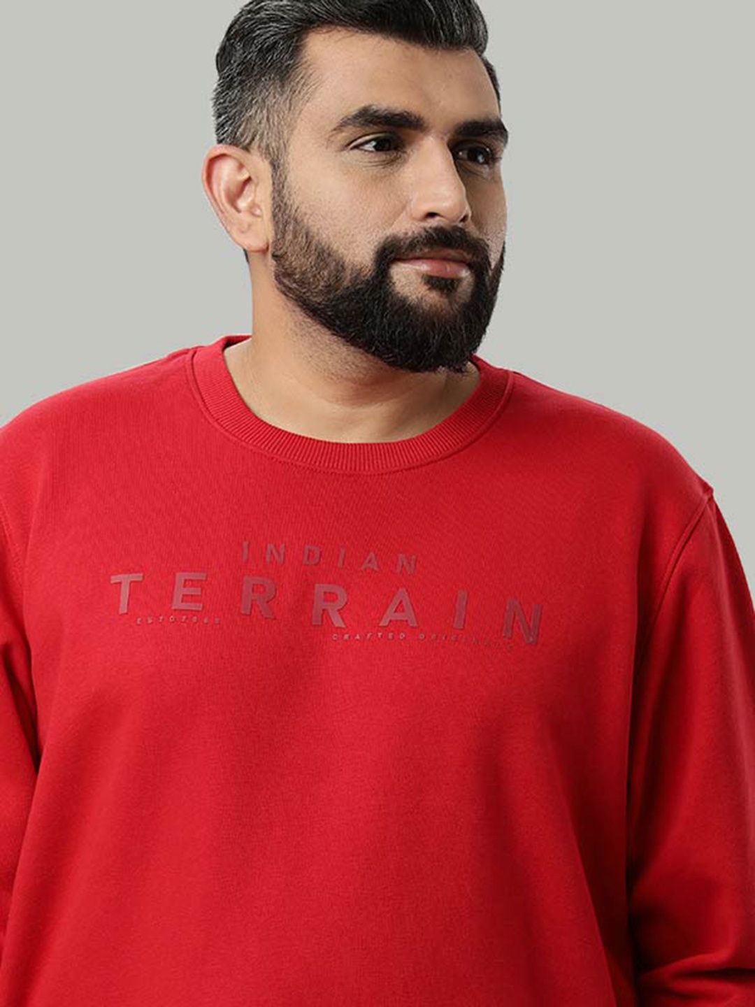 

Indian Terrain Printed Pullover Sweatshirt, Red