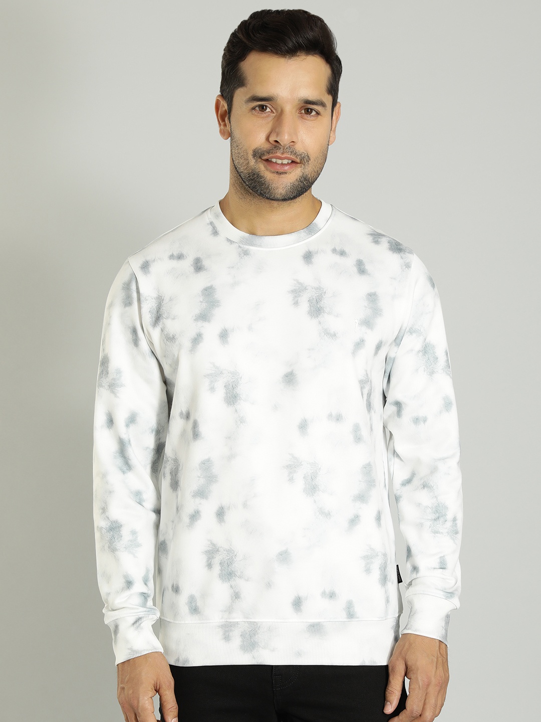 

Indian Terrain Abstract Printed Round Neck Pullover, White