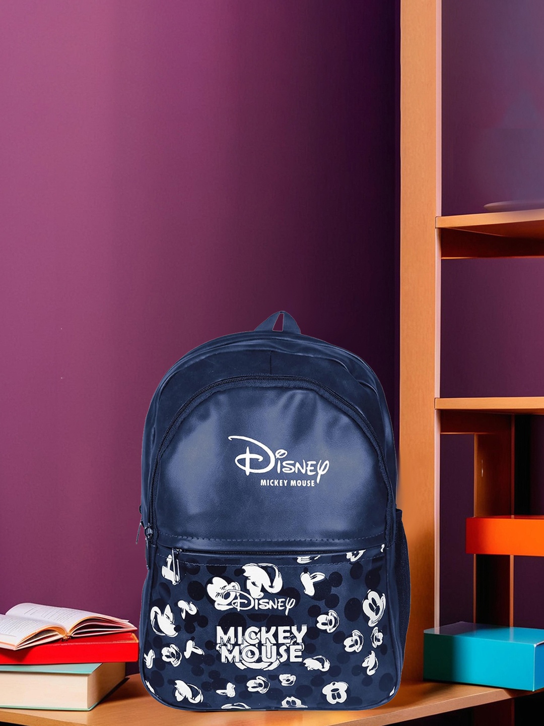 

Kuber Industries Unisex Mickey Mouse Printed Backpack, Navy blue