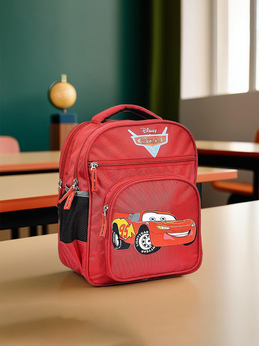 

Kuber Industries Unisex Fictional Car 4 Compartment Kids School Bag Fictional Car Backpack, Red