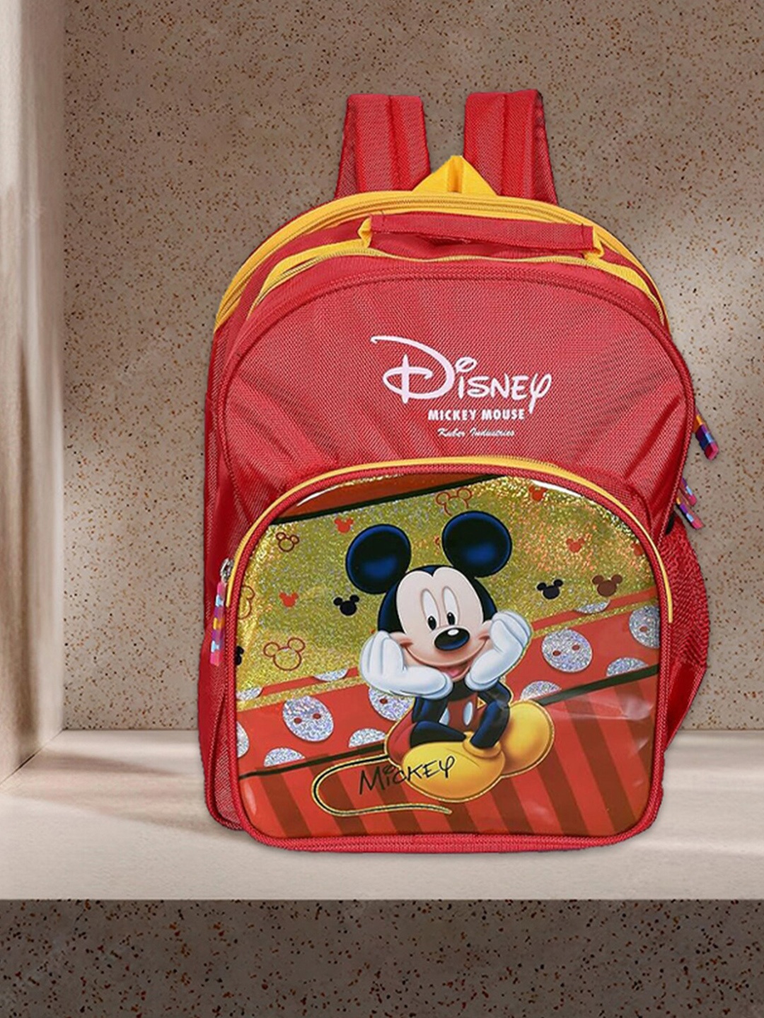 

Kuber Industries Kids Mickey Printed School Backpack, Red