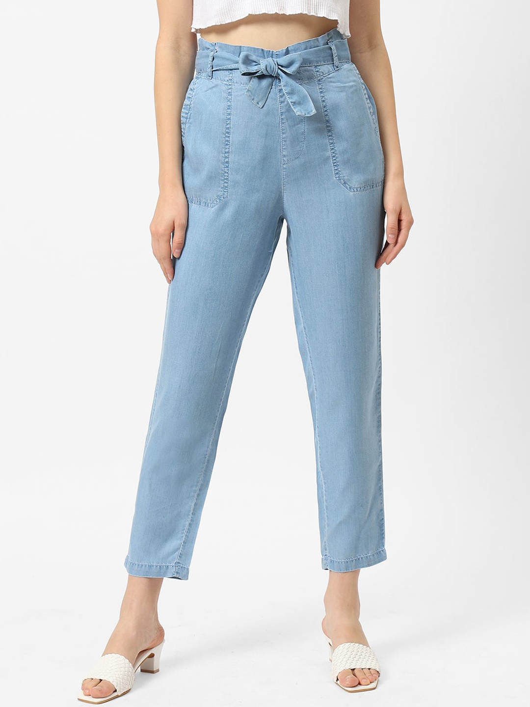 

Kraus Jeans Women Skinny Fit High-Rise Trousers, Blue