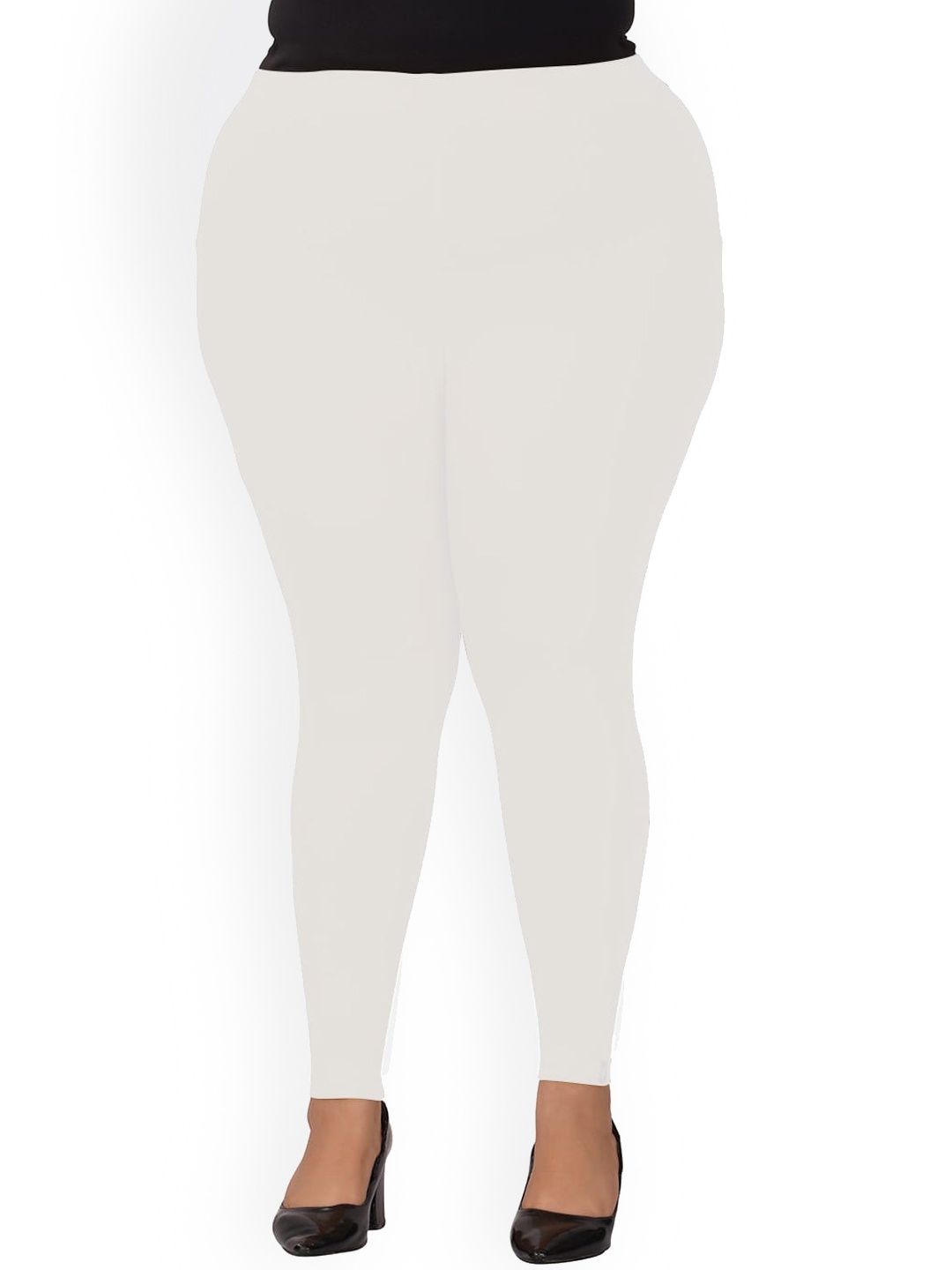 

indian flower Plus Size Ankle Length Leggings, White