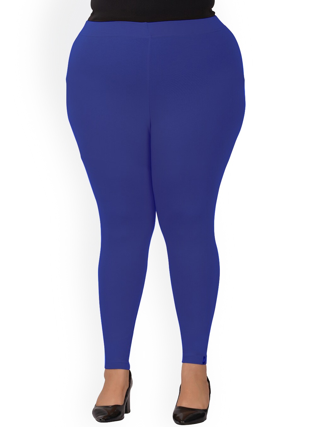 

indian flower Plus Size Ankle Length Leggings, Blue