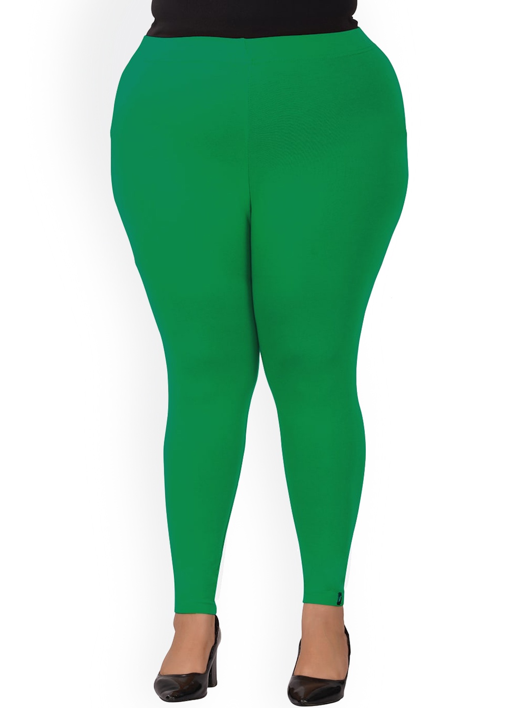 

indian flower Plus Size Ankle-Length Leggings, Green