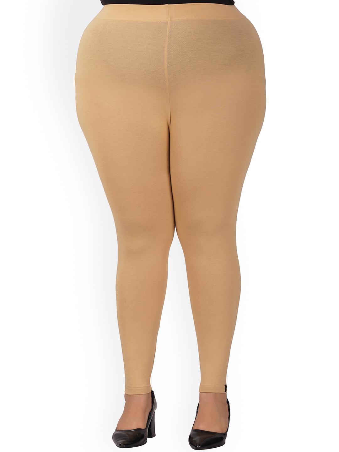 

indian flower Plus Size Ankle-Length Leggings, Beige