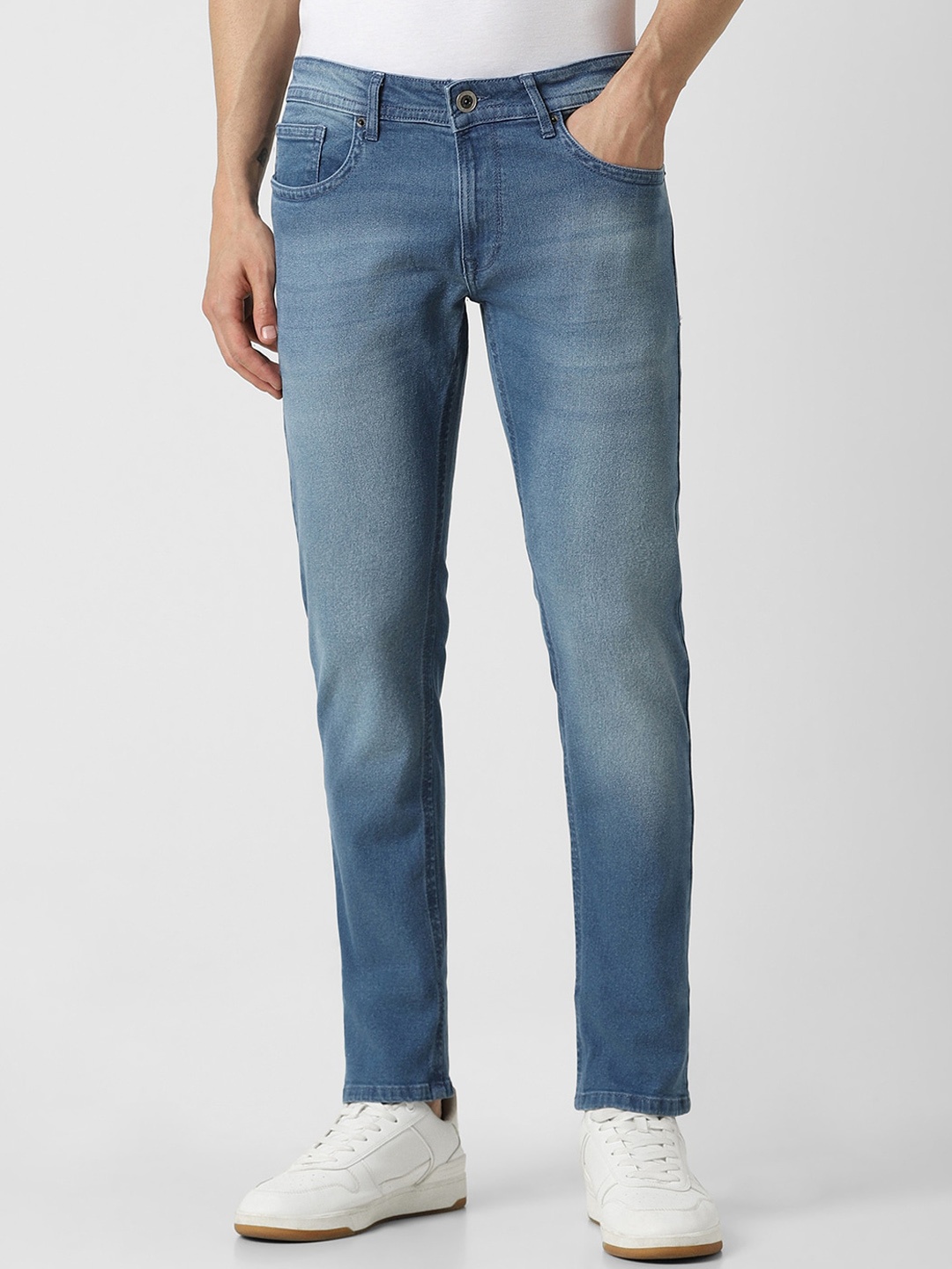 

Peter England Casuals Men Skinny Fit Heavy Fade Clean Look Stretchable Jeans, Blue