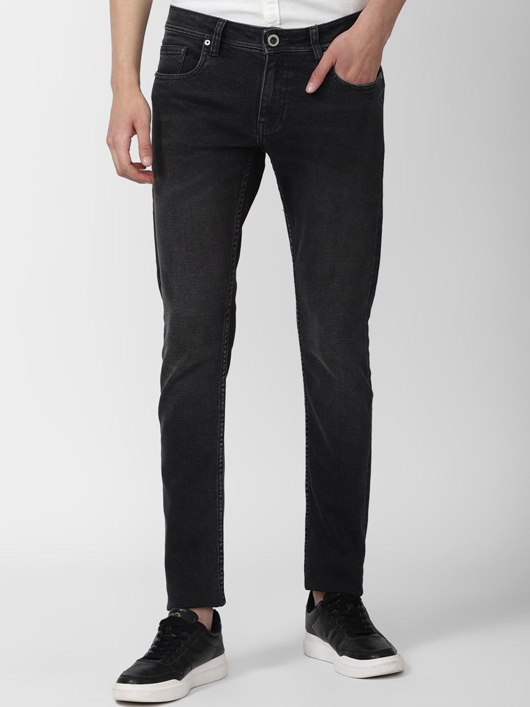 

Peter England Casuals Men Slim Fit Clean Look Strach Jeans, Black