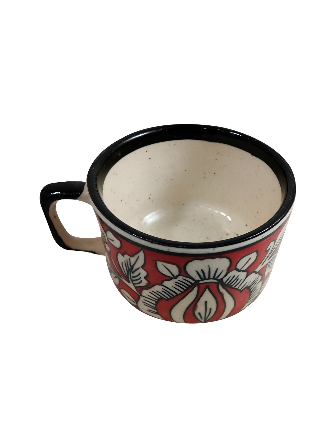 

INDIA MEETS INDIA Red & White Printed Glossy Finish Ceramic Cup 100 ml
