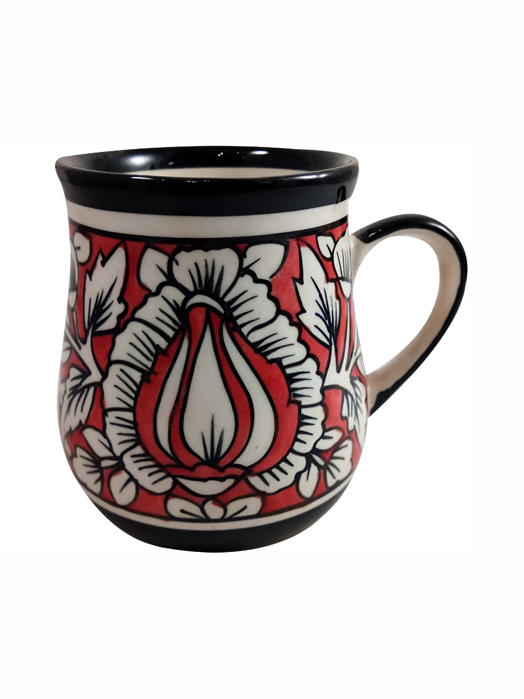 

INDIA MEETS INDIA Red & White Printed Glossy Finish Ceramic Mug 250 ml