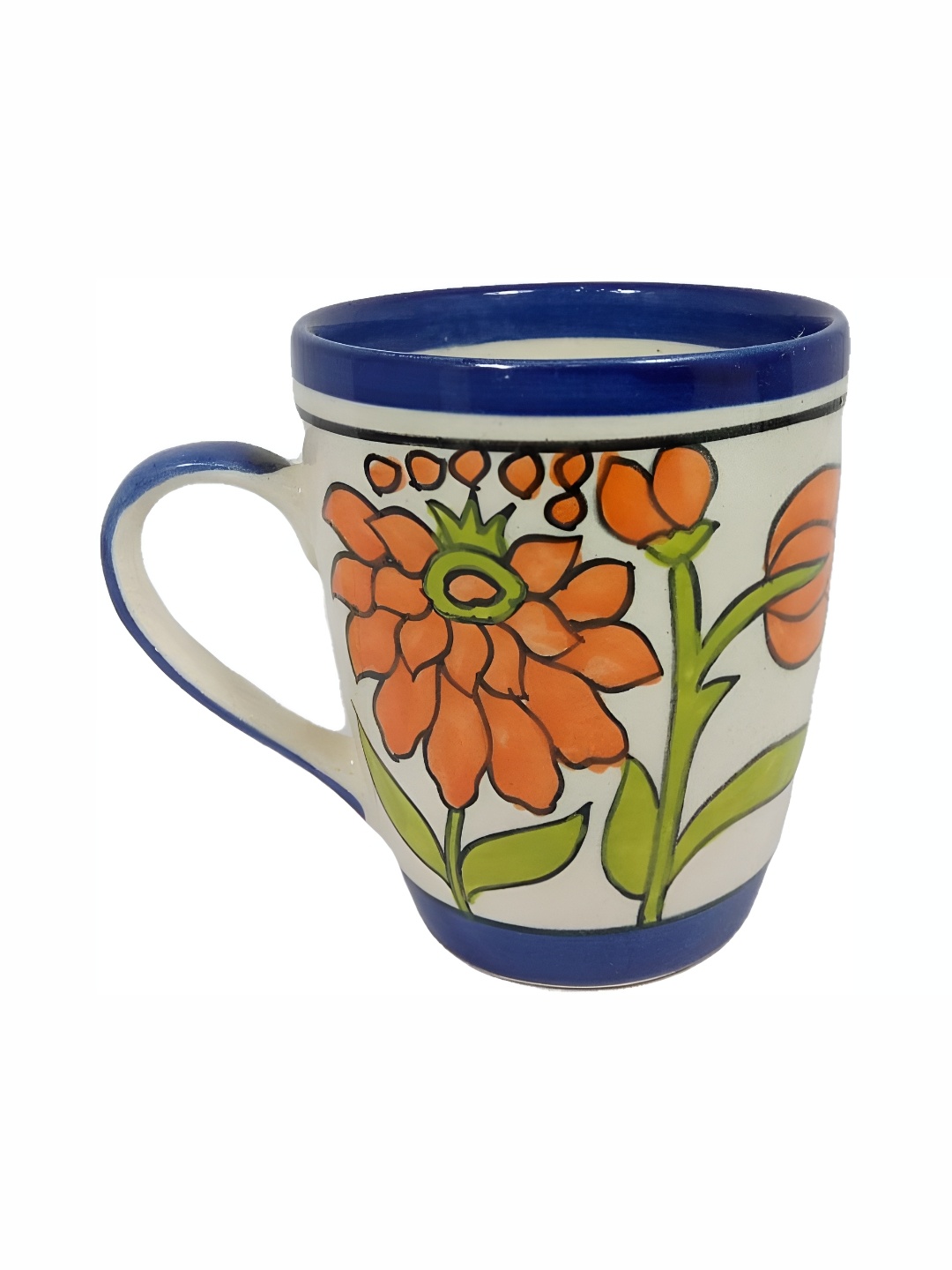 

INDIA MEETS INDIA Orange & White Printed Glossy Finish Ceramic Mug 250 ml