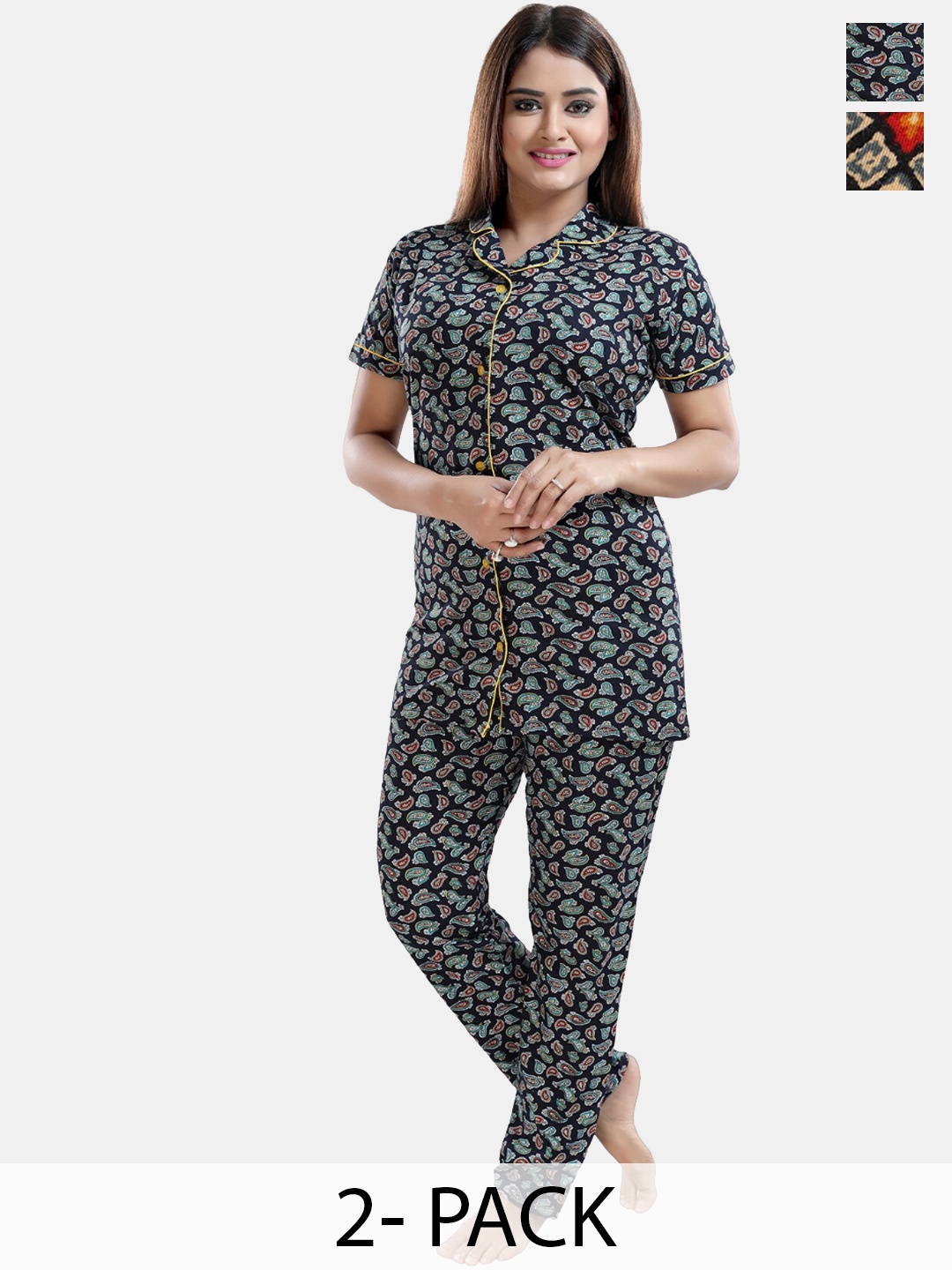 

Be You Women Printed Night suit, Red