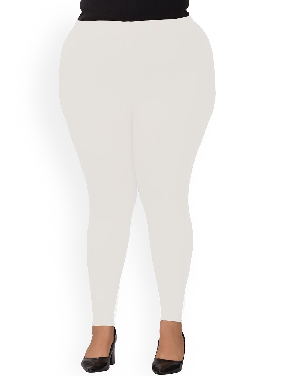 

indian flower Women Plus Size Ankle-Length Leggings, White
