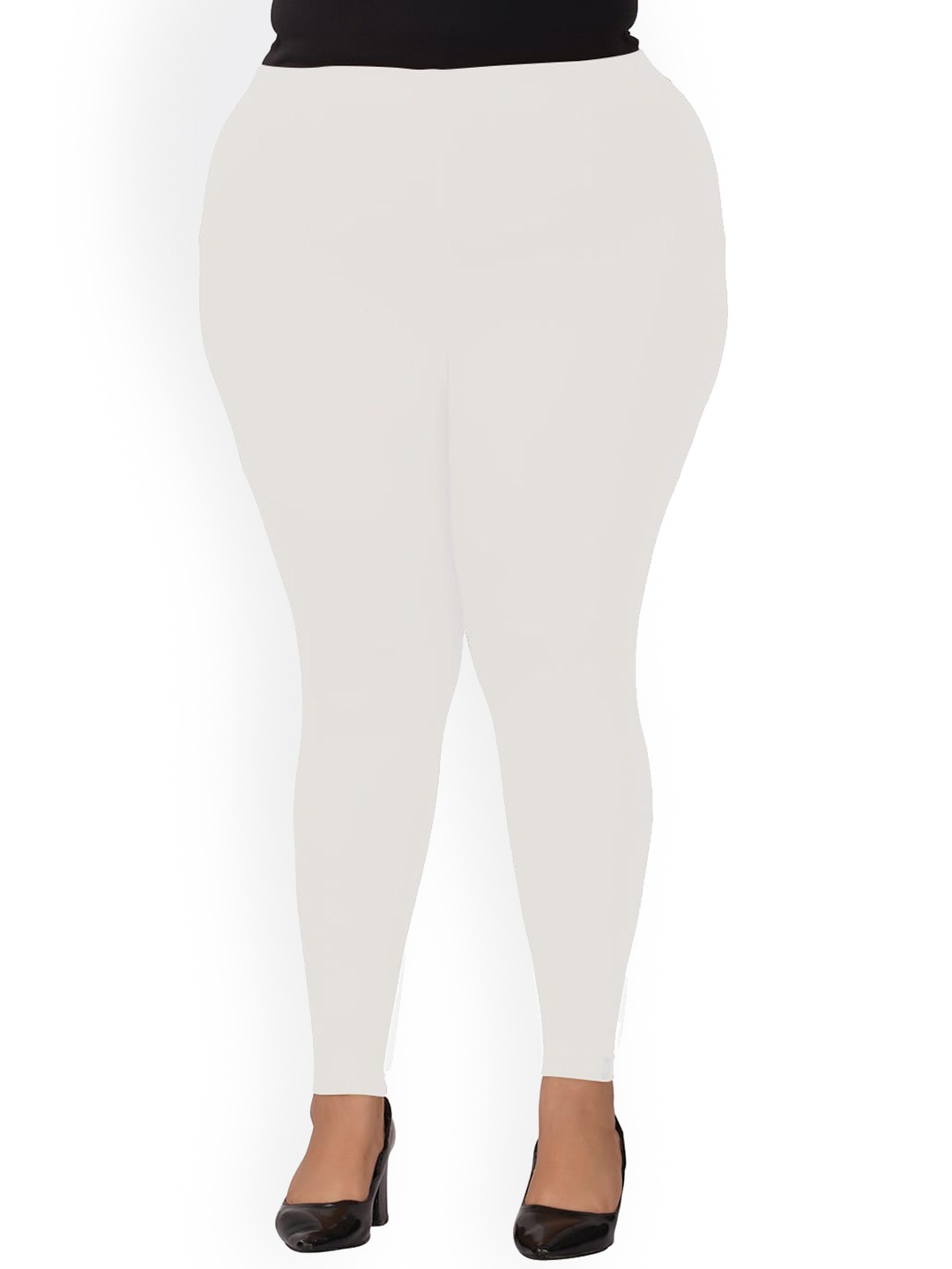 

indian flower Women Plus Size Ankle-Length Leggings, White