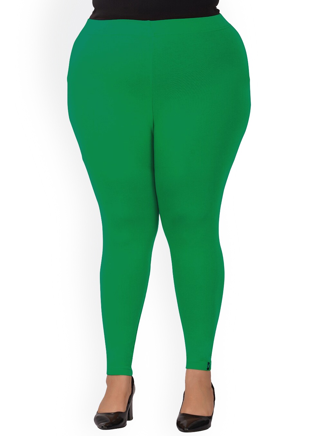 

indian flower Plus Size Ankle-Length Leggings, Green