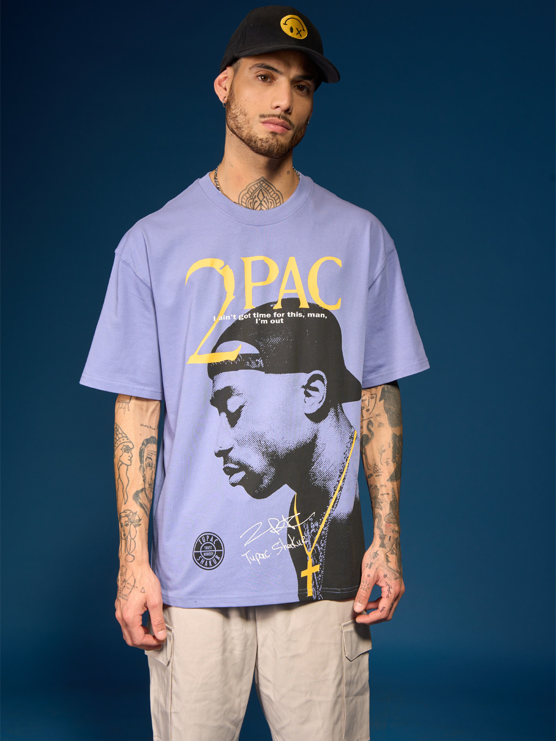 

Bonkers Corner Printed Cotton Oversized T-shirt, Purple