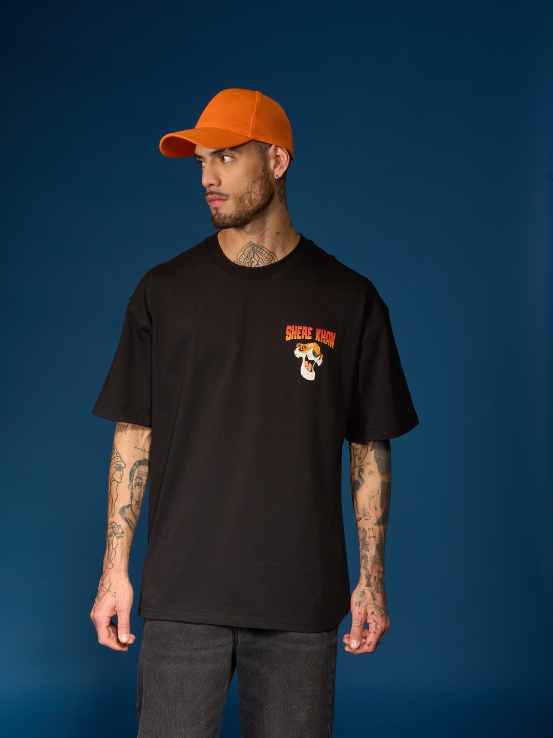 

Bonkers Corner Shere Khan Printed Cotton Oversized T-shirt, Black