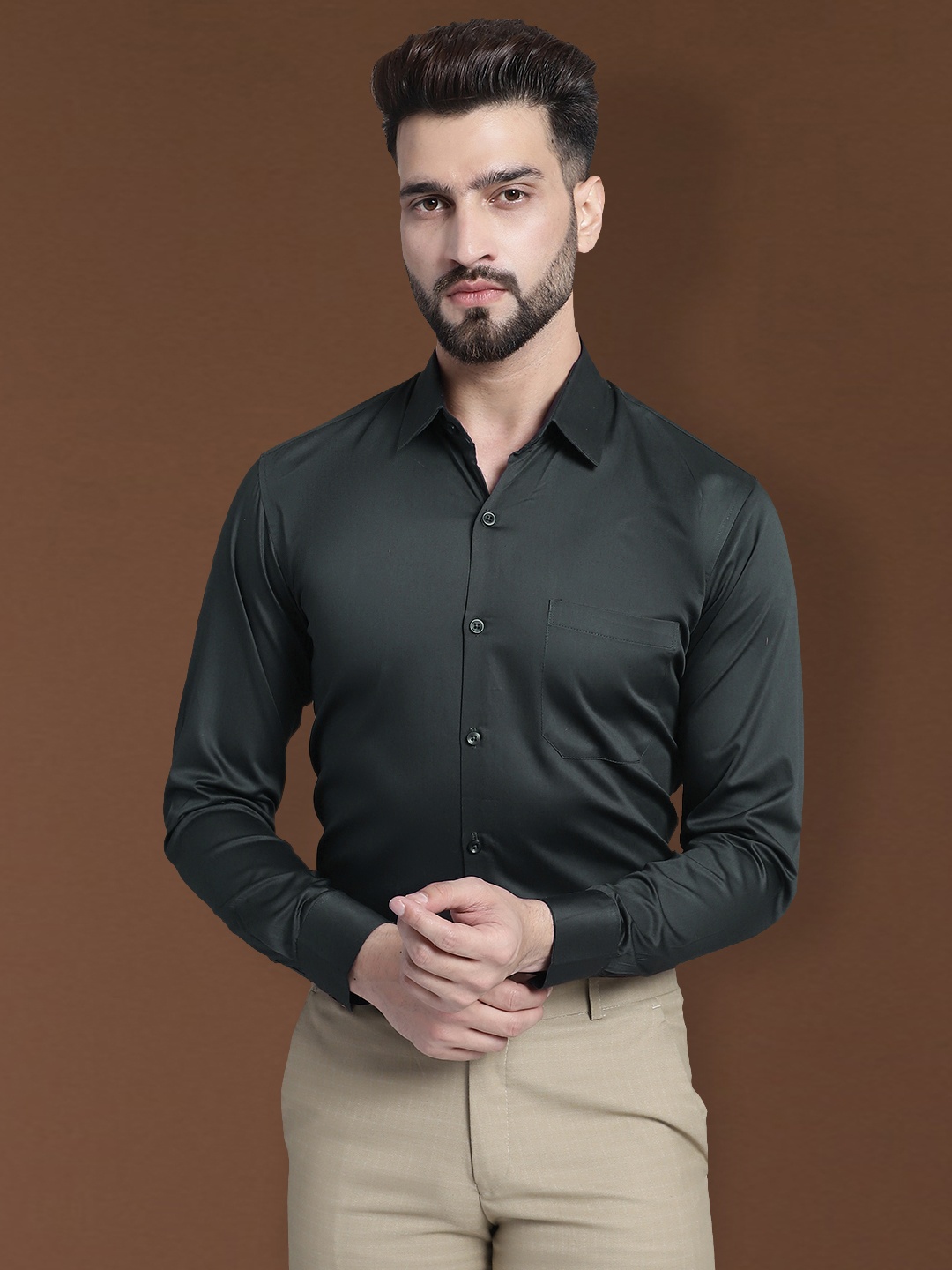 

Indian Needle Classic Formal Shirt, Olive