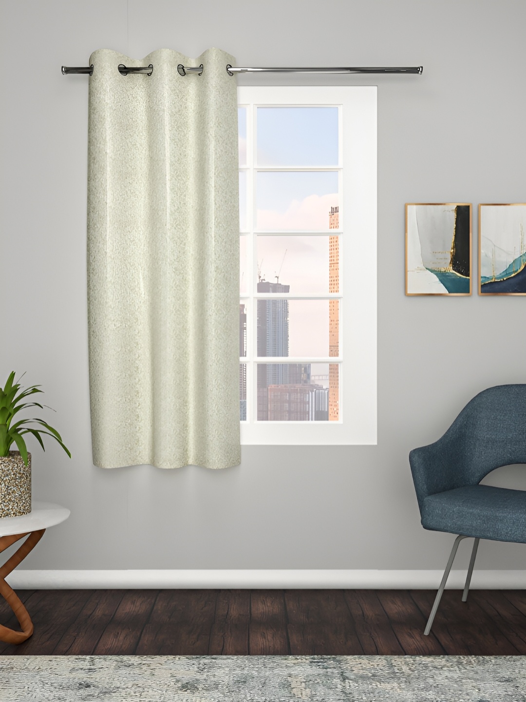 

THE CONVERSION Green Geometric Printed Jacquard Window Curtain