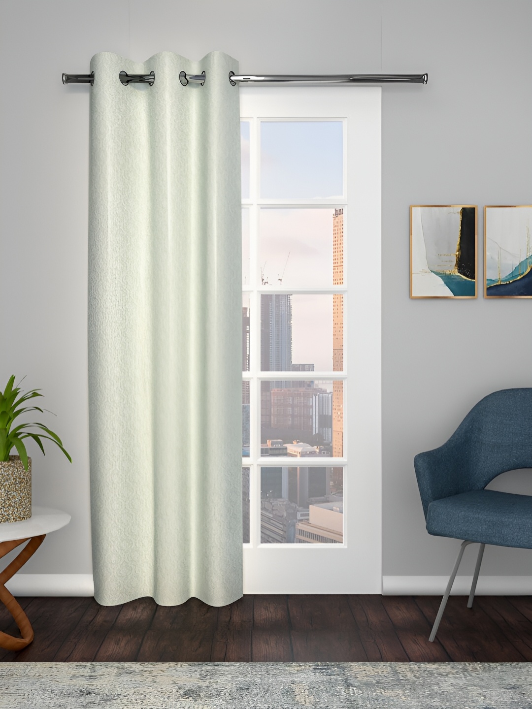 

THE CONVERSION Green Abstract Printed Jacquard Long Door Curtain